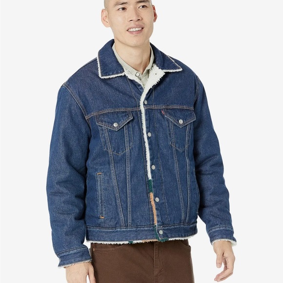 $168 L-XL-3XL Levi's REVERSIBLE VINTAGE RELAXED FIT SHERPA TRUCKER JACKET - Picture 13 of 13